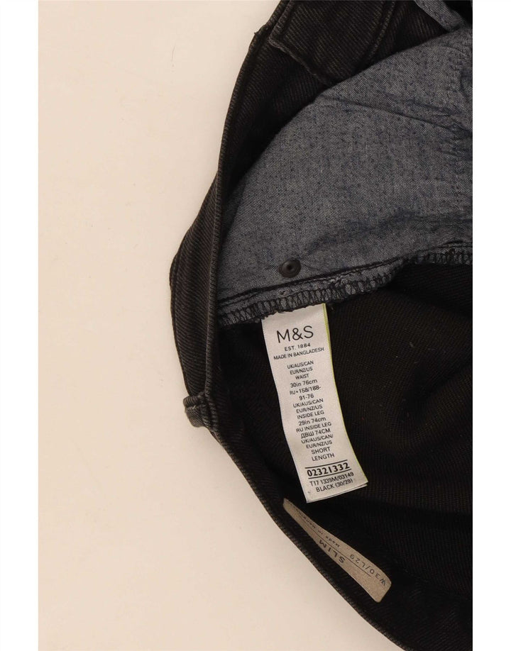 Женские узкие джинсы Marks & Spencer W30 L29, черный хлопок
