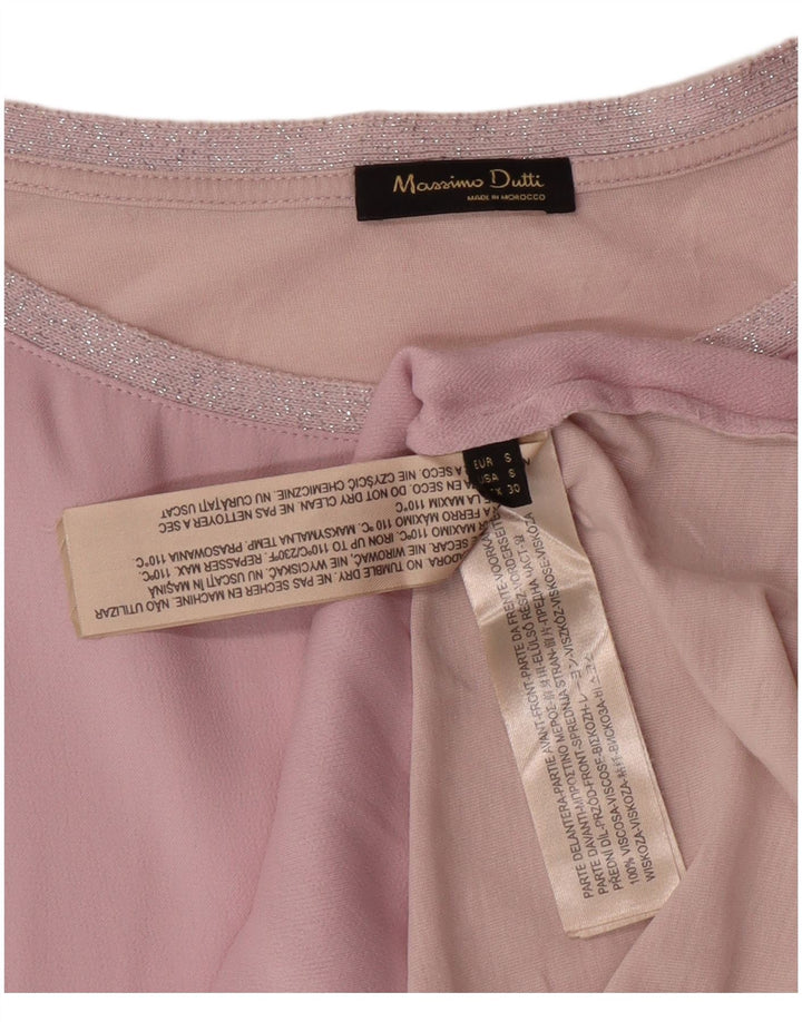 MASSIMO DUTTI Женская блузка оверсайз, топ UK 10, маленький розовый, цветной блок