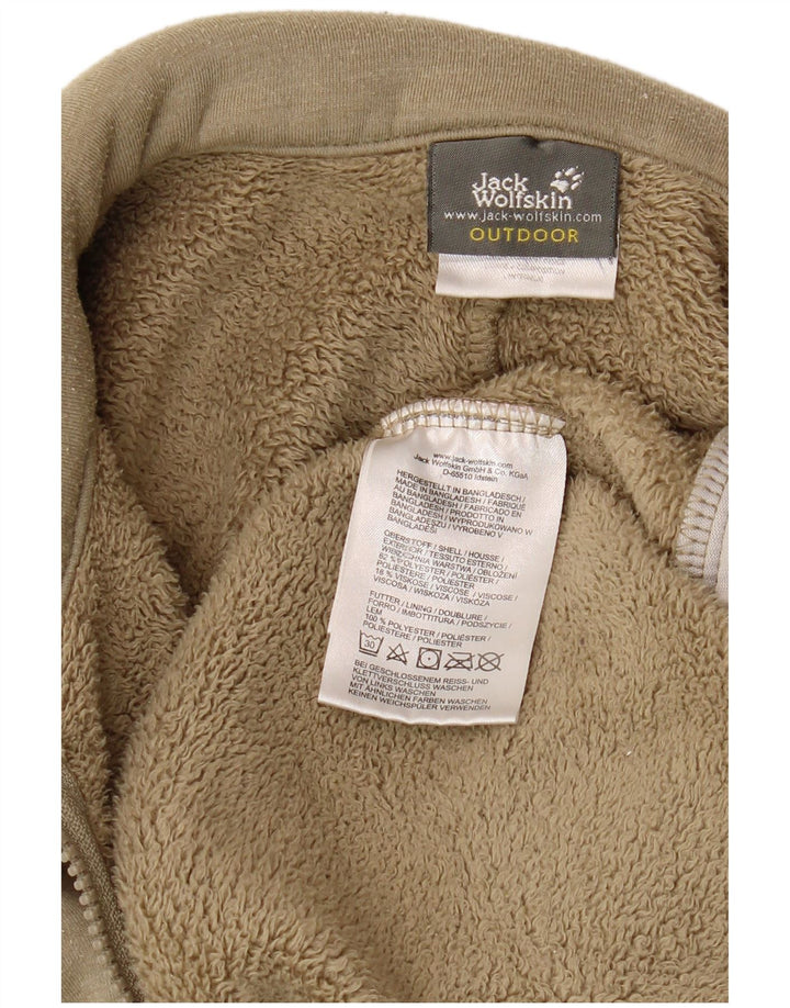 JACK WOLFSKIN Женский спортивный костюм из шерпы, верхняя куртка UK 14, средний хаки