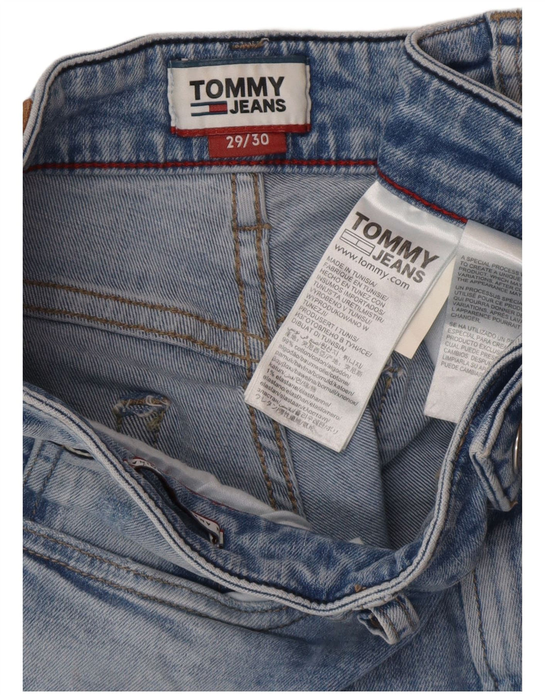 TOMMY HILFIGER Мужские узкие джинсы W29 L30 Синие хлопковые