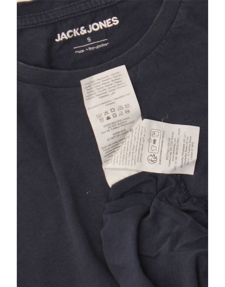 Мужская футболка Jack & Jones, маленькая, темно-синяя, хлопковая