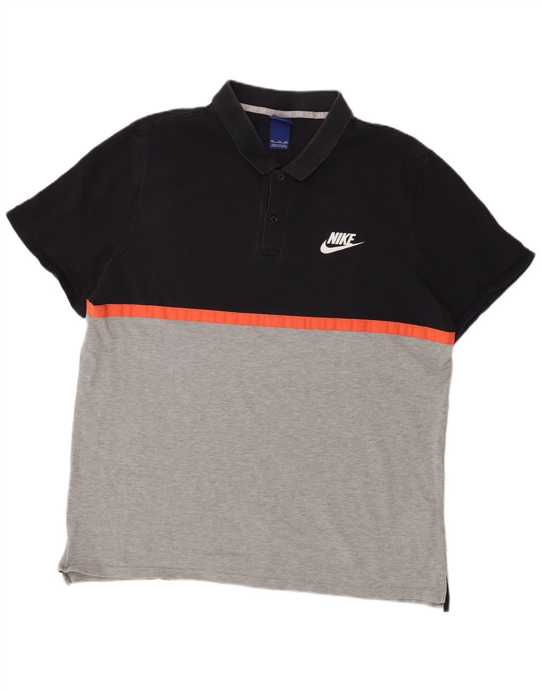 Мужская рубашка-поло Nike 2XL, черная, хлопок с цветными блоками