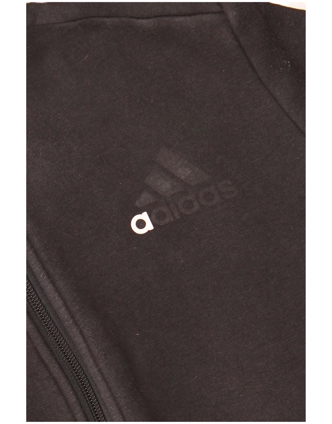 ADIDAS Свитер с капюшоном на молнии для мальчиков 11-12 лет, черный хлопок