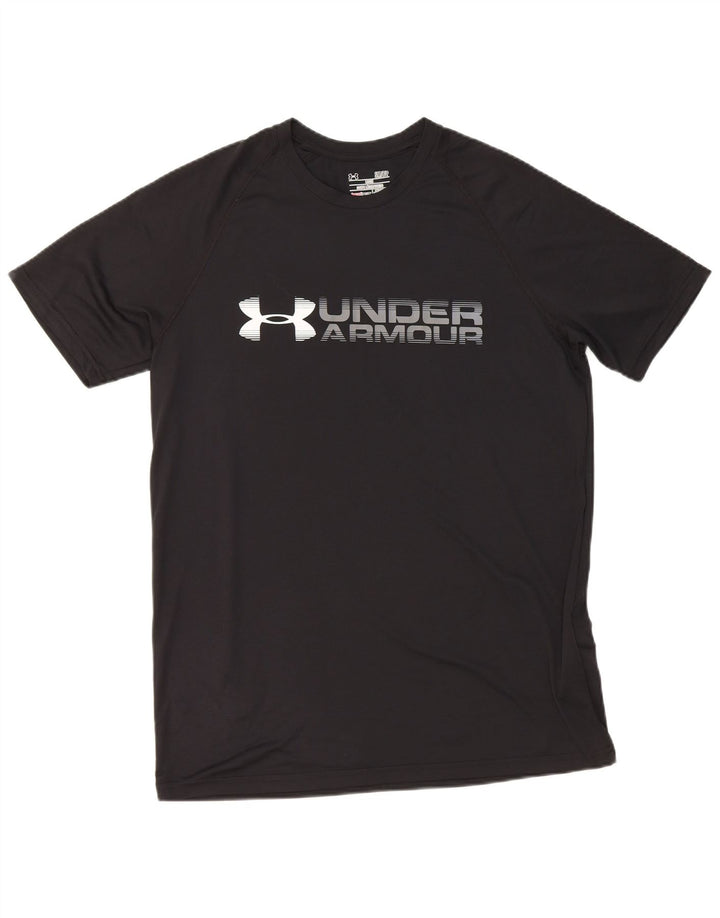 Мужская футболка с рисунком Under Armour Heat Gear, верх, маленький черный полиэстер