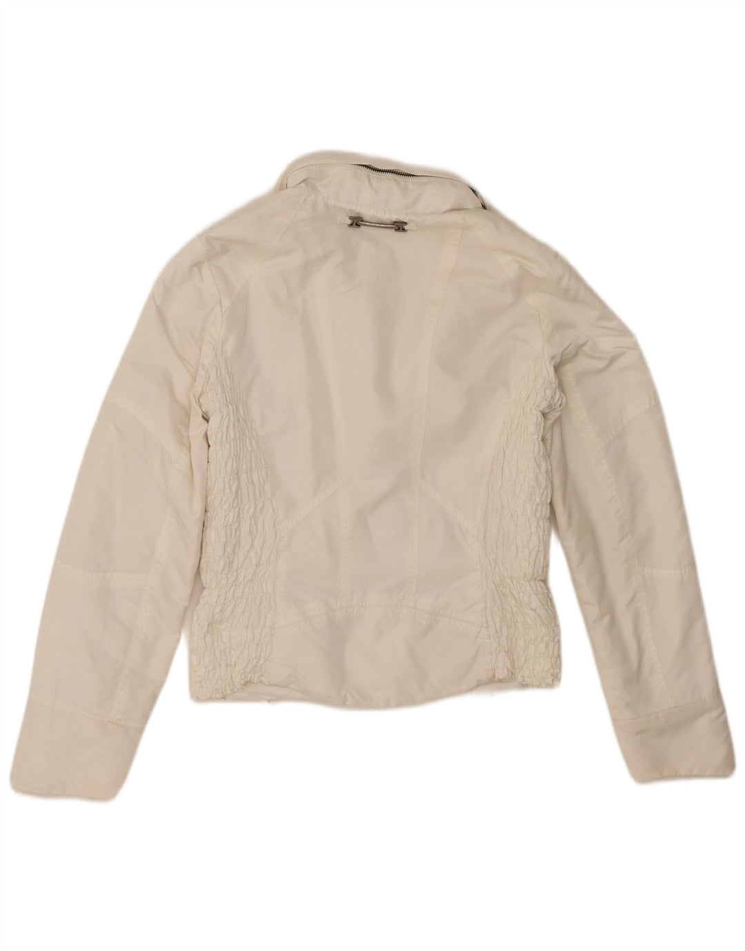 Женская куртка-бомбер с капюшоном Zara UK 12, средний белый полиэстер