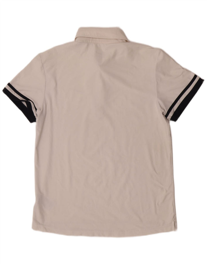 Мужская рубашка-поло Nike Dri Fit UK 38/40, средний белый полиэстер с цветными блоками