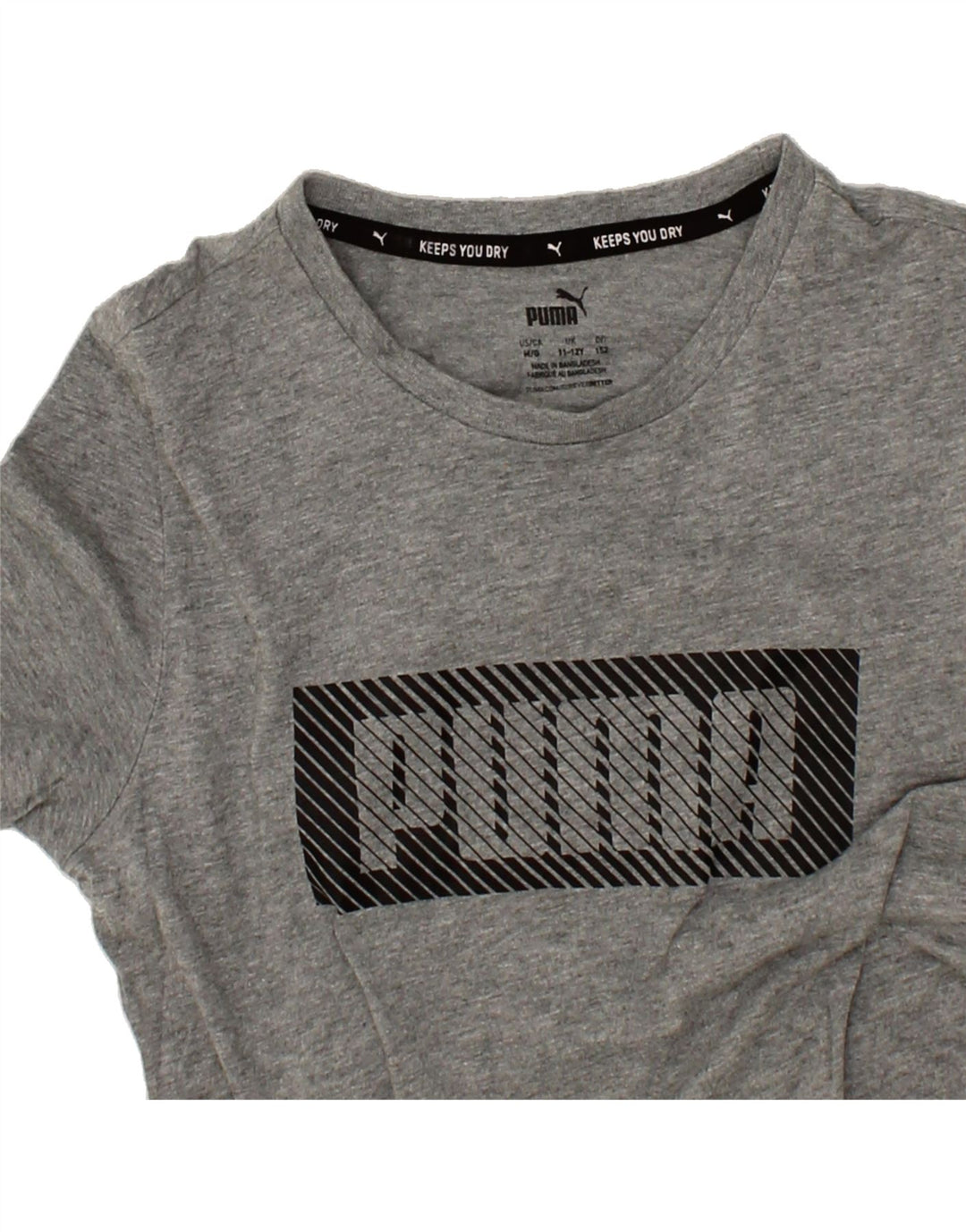 PUMA Boys Graphic T-Shirt Top 11-12 Years Medium Grey Vintage Puma and Second-Hand Puma from Messina Hembry 