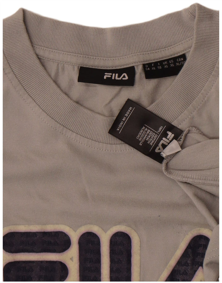 FILA Мужская футболка с рисунком Top XL Серый хлопок