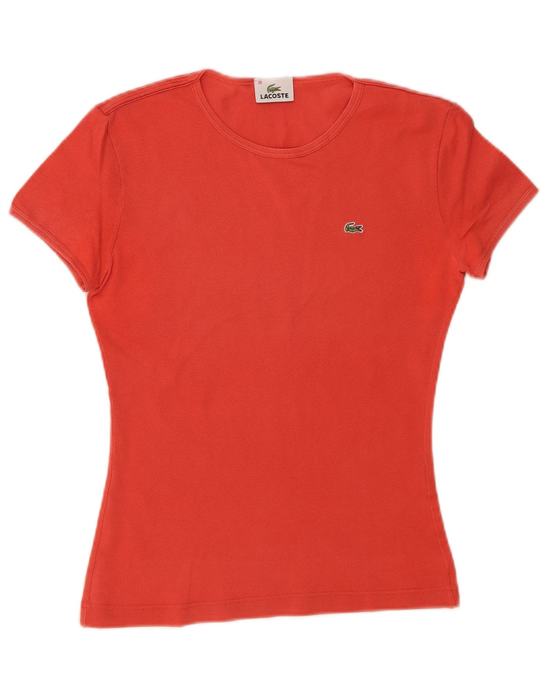 Женская футболка Lacoste, размер 38, средний оранжевый, хлопок