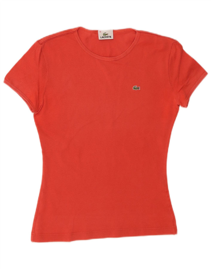 Женская футболка Lacoste, размер 38, средний оранжевый, хлопок