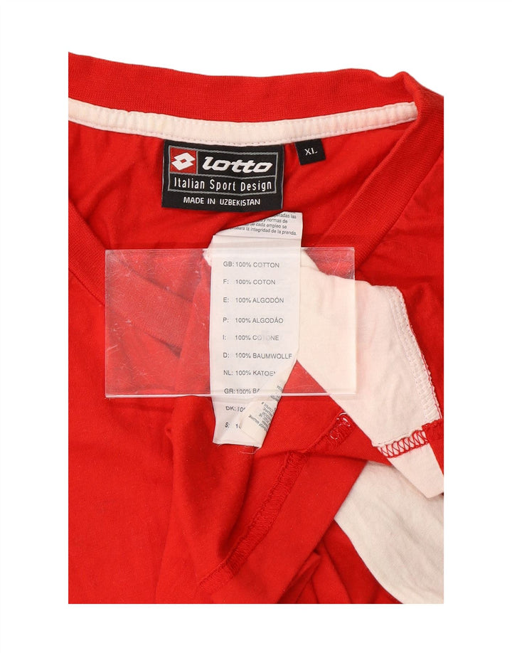 LOTTO Mens Vest Top XL Red Colourblock Cotton