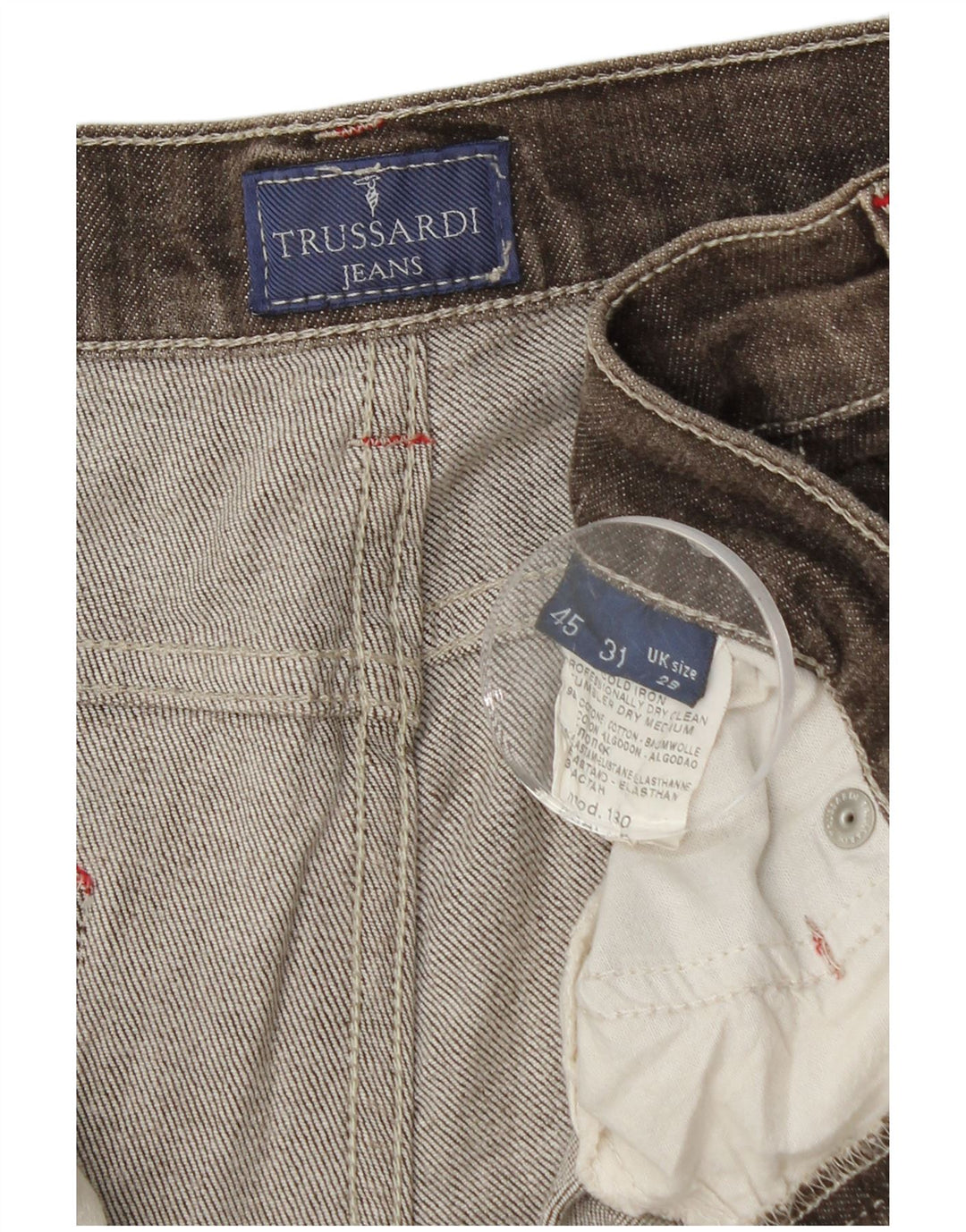 Мужские прямые джинсы TRUSSARDI W29 L31 коричневые, хлопок