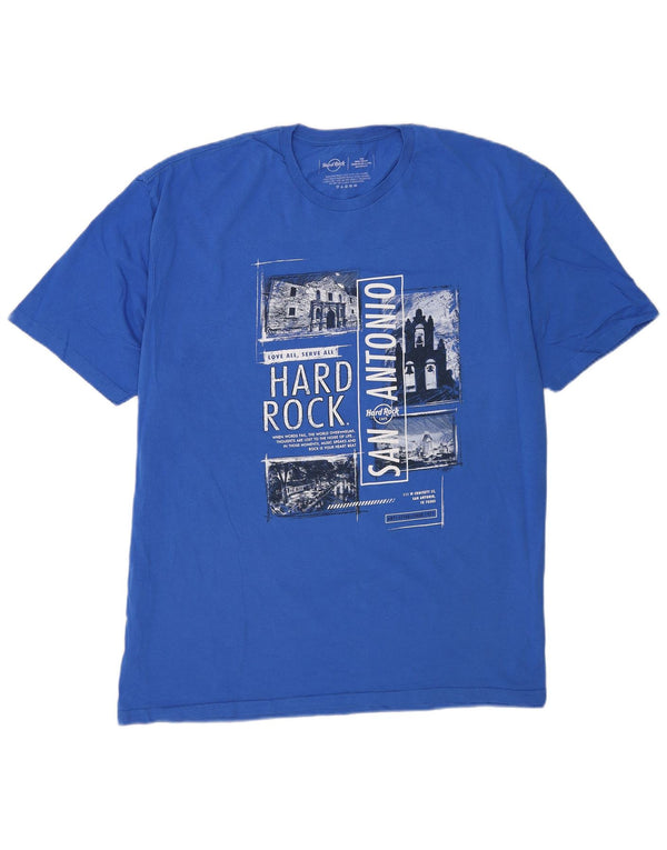 Мужская футболка с рисунком Hard Rock Cafe San Antonio, синий хлопок, 2XL