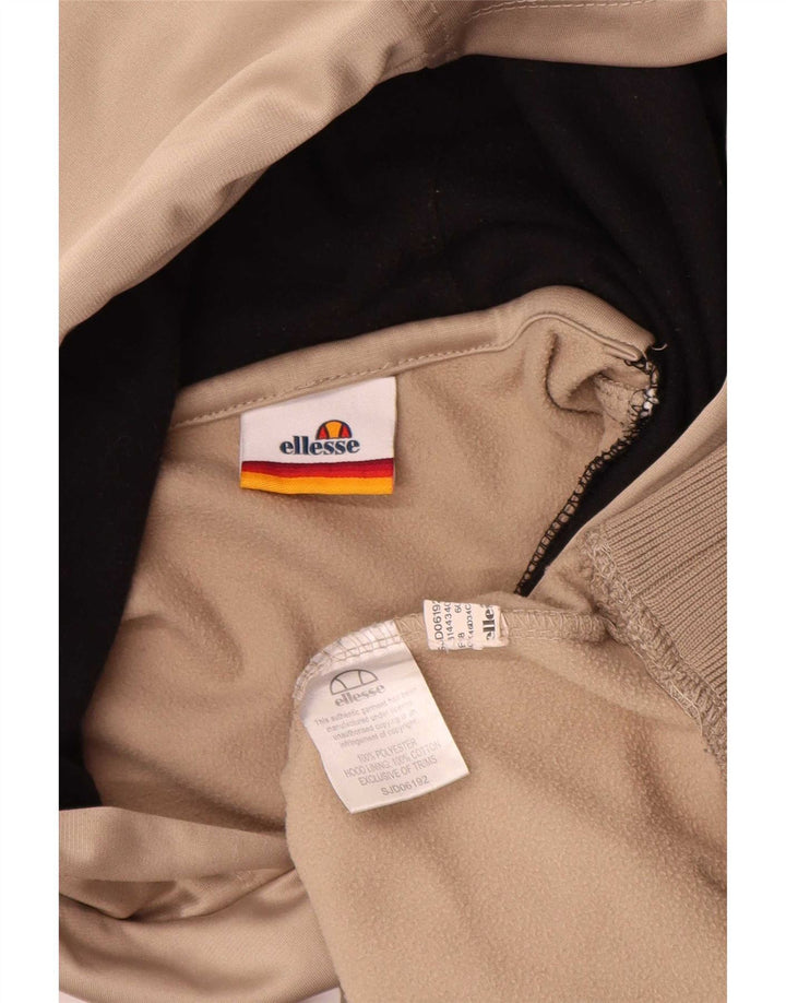 Ellesse Мужской джемпер с капюшоном с рисунком, маленький бежевый, полиэстер с цветными блоками
