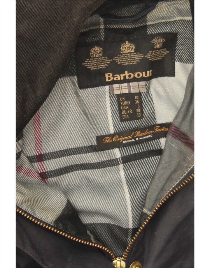 Женская куртка Barbour из вощеного хлопка UK 10, маленькая, темно-синяя, хлопок