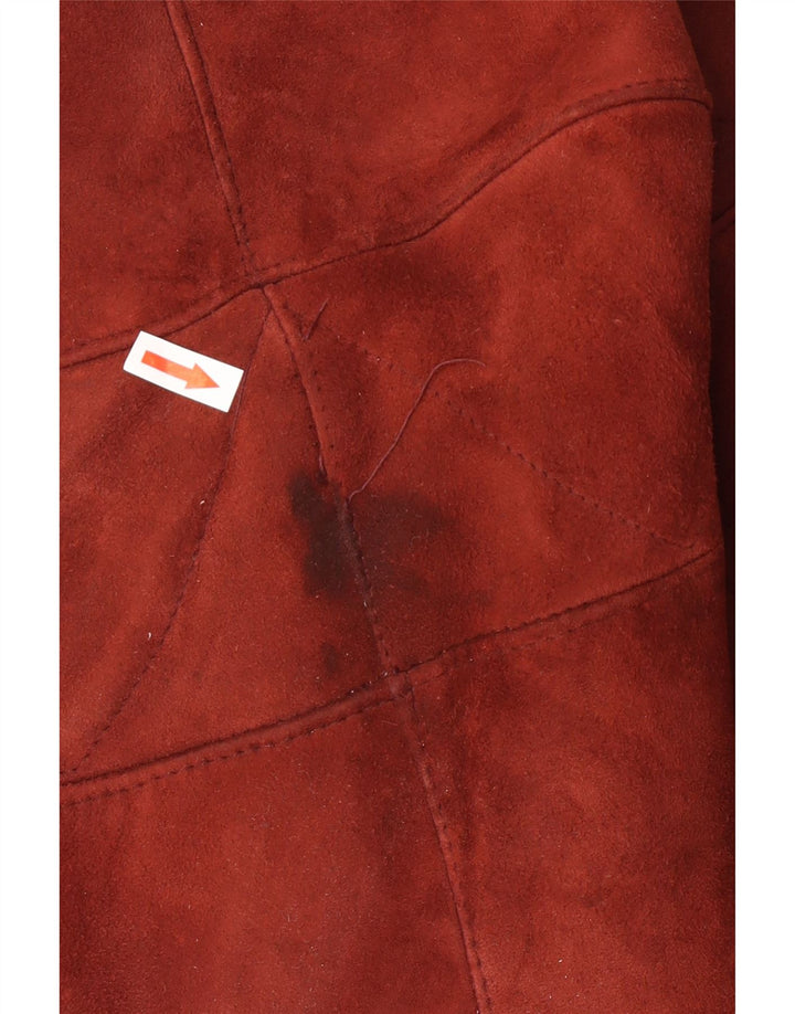 Винтажная женская короткая дубленка IT 42 Medium Burgundy Shearling