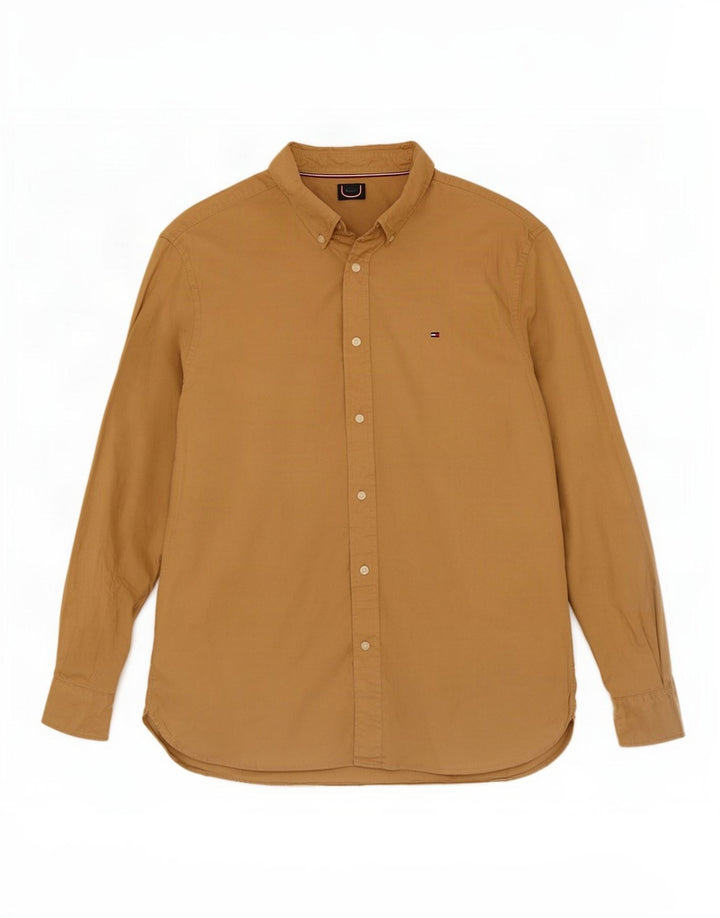 Мужская рубашка Tommy Hilfiger XL, бежевый хлопок