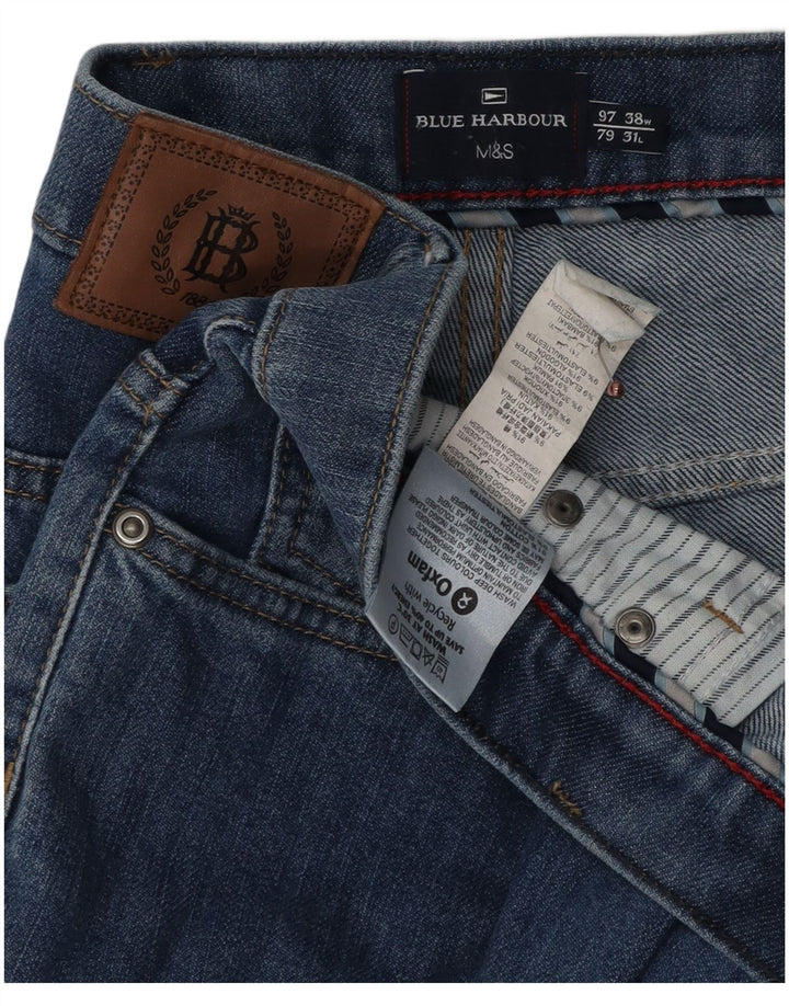 Мужские прямые джинсы Marks & Spencer Blue Harbour W38 L31, синий хлопок