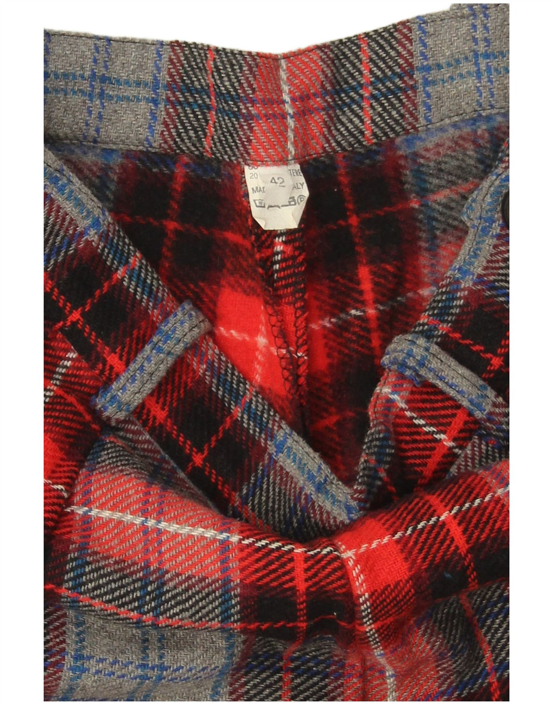 ВИНТАЖНЫЕ женские шорты чинос с высокой талией IT 42 Medium W28 Шерстяные в красную клетку