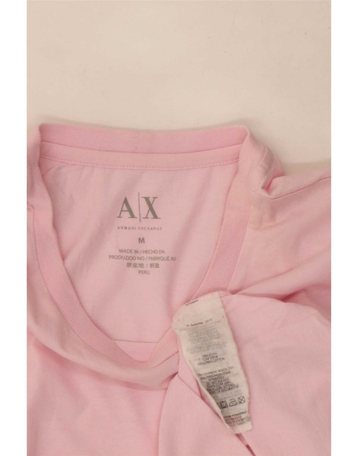 Мужская футболка Armani Exchange из хлопка среднего размера розового цвета