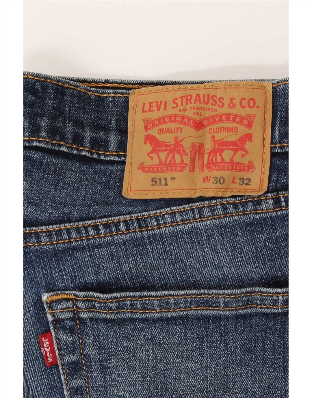 Мужские узкие джинсы Levi's 511 W30 L29 синие, хлопок