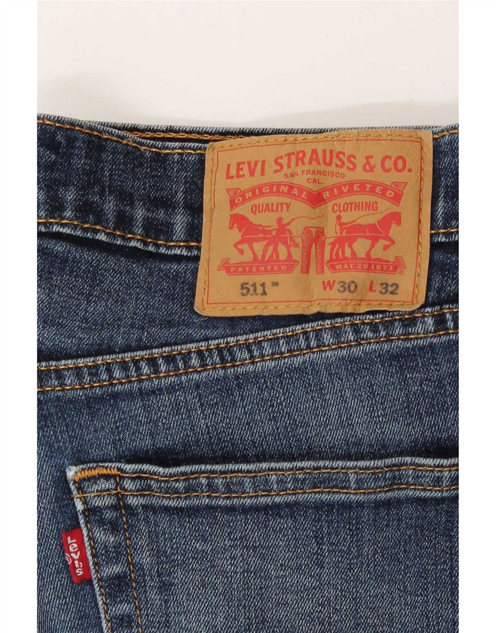 Мужские узкие джинсы Levi's 511 W30 L29 синие, хлопок