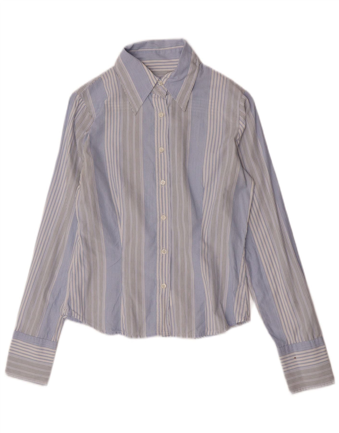 Женская рубашка Sisley UK 10, маленькая синяя полоска из хлопка