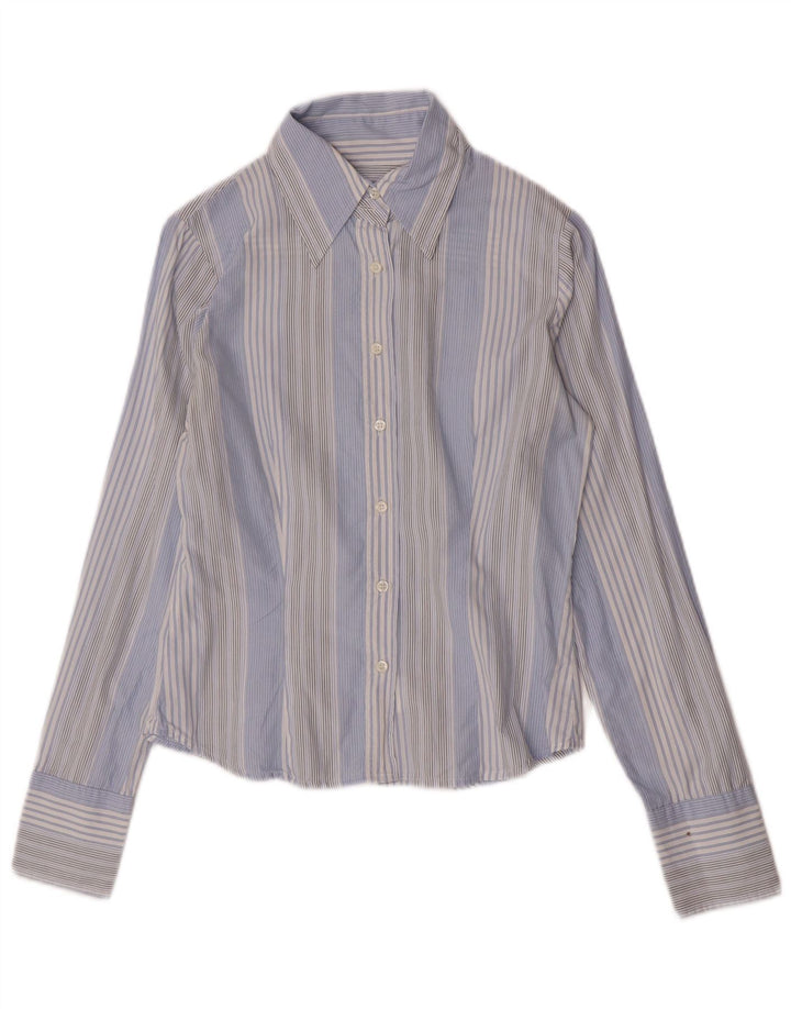 Женская рубашка Sisley UK 10, маленькая синяя полоска из хлопка