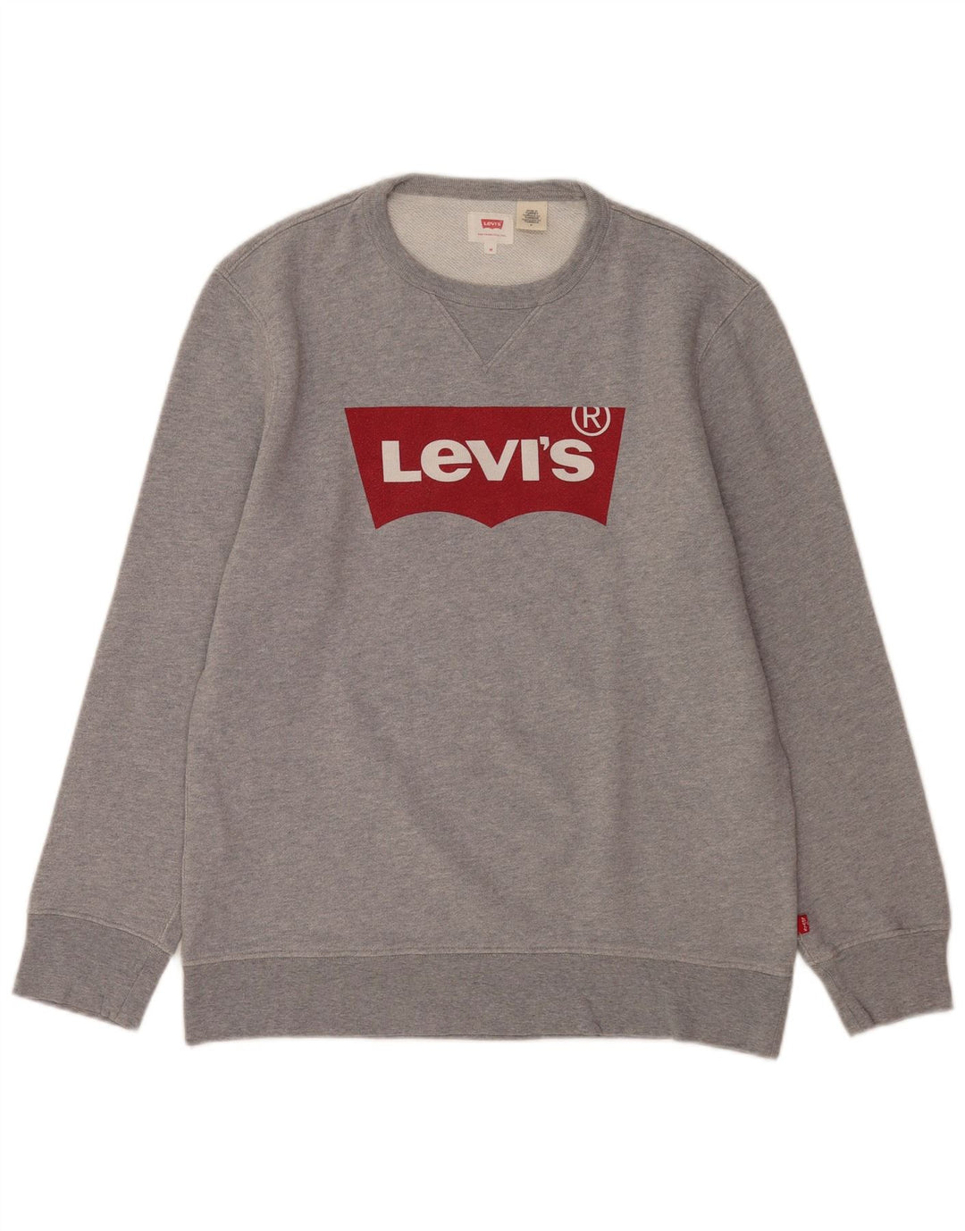 Мужской свитшот с рисунком Levi's, хлопковый джемпер среднего серого цвета