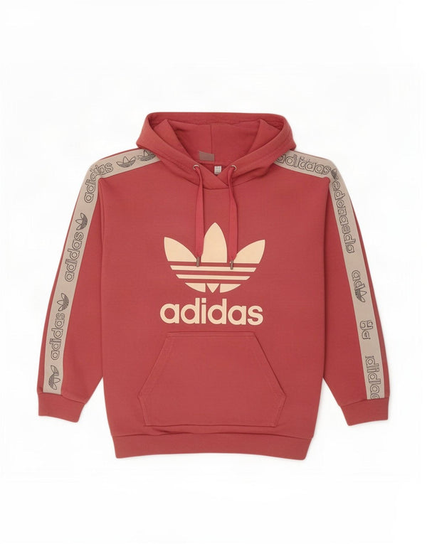 Женский джемпер с капюшоном Adidas Oversized с рисунком UK 6 XS Розовый с цветными блоками