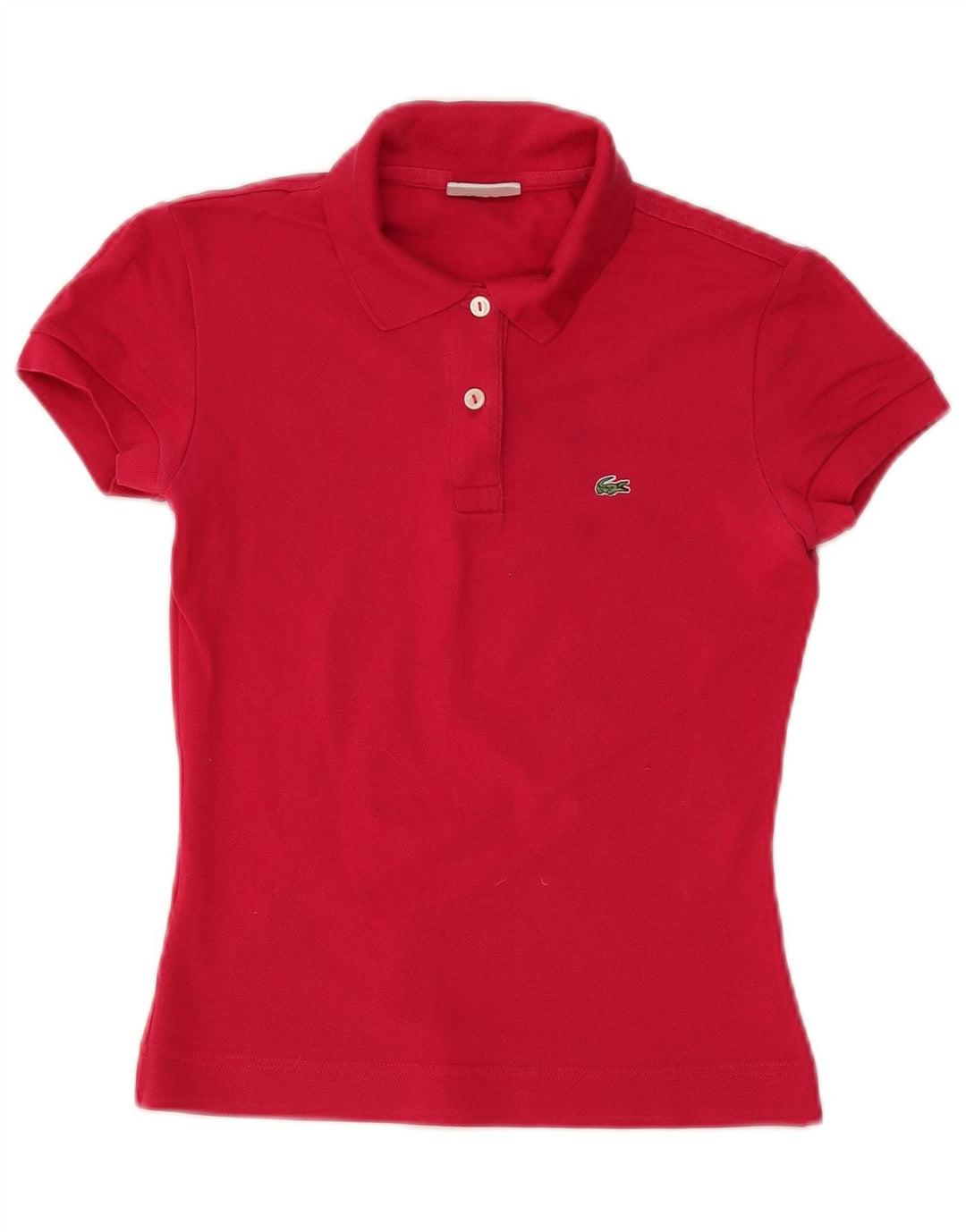 Женская рубашка-поло Lacoste, размер 36, маленькая, красный хлопок