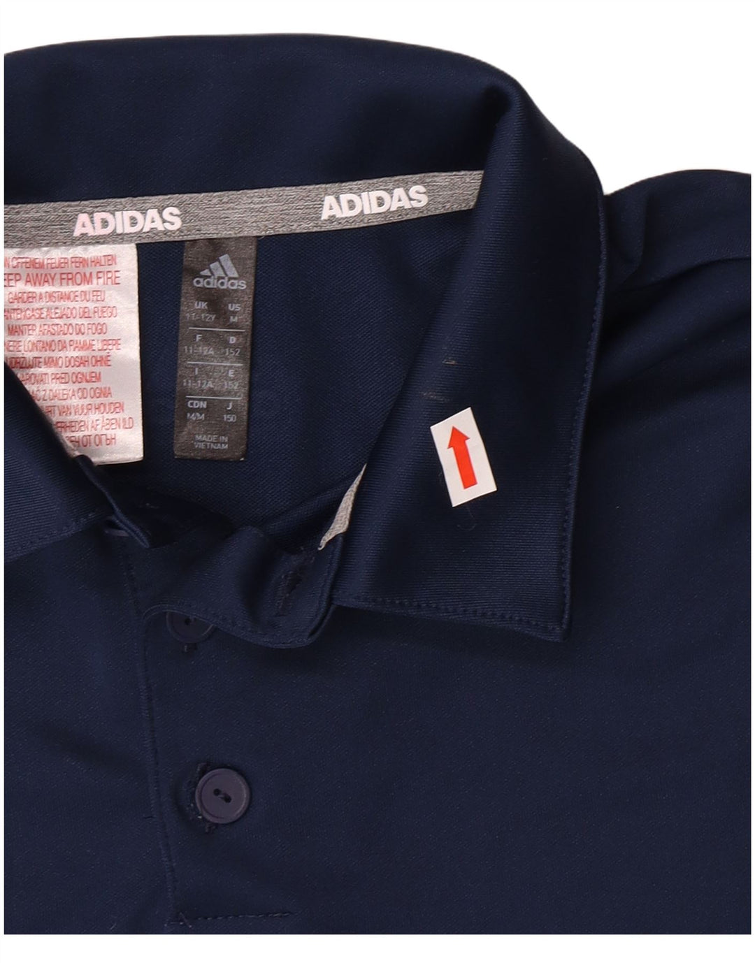 Рубашка-поло ADIDAS для мальчиков 11-12 лет, темно-синяя, полиэстер