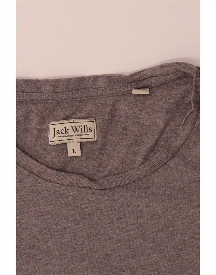 Мужская футболка с рисунком Jack Wills, большой серый хлопок