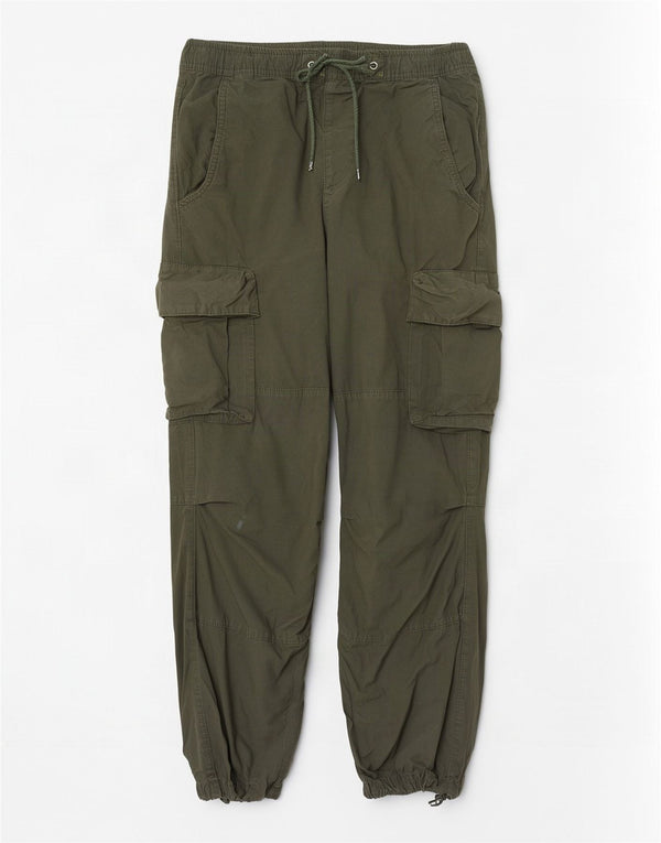Мужские брюки-карго Zara, маленькие W30 L28, зеленый хлопок