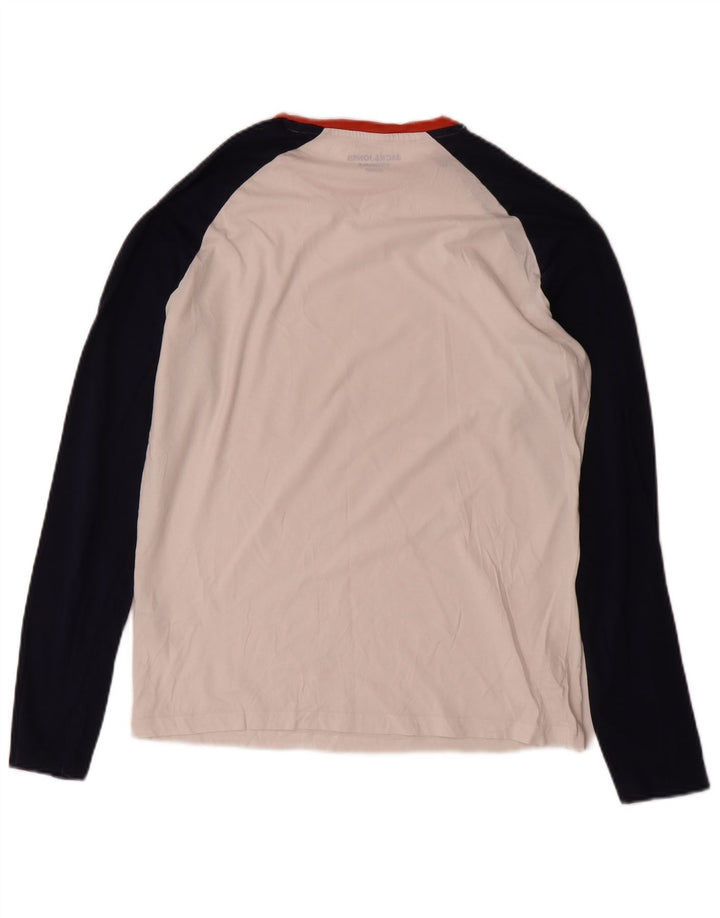 Jack & Jones Мужской топ стандартного кроя с длинными рукавами, средний белый с цветными блоками