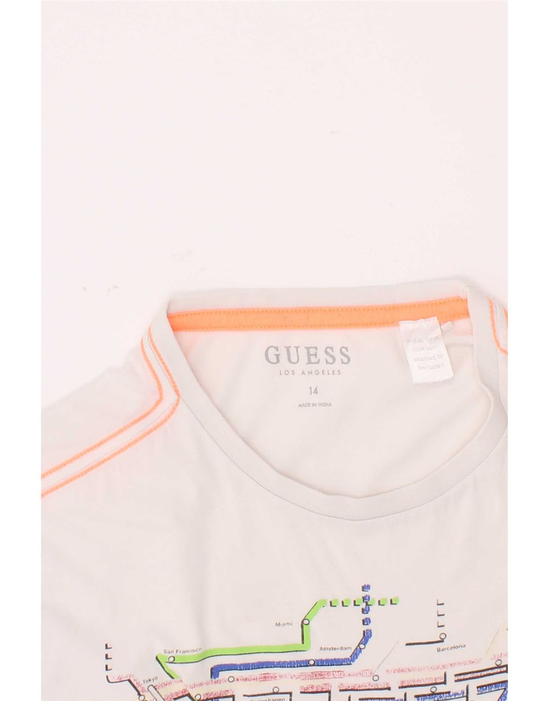 Футболка Guess для мальчиков с рисунком, топ 13-14 лет, белая