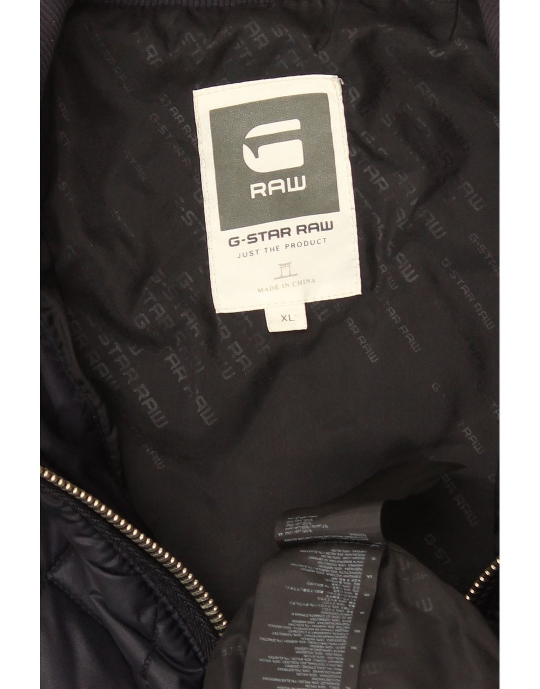 Мужская стеганая куртка G-Star с капюшоном UK 42 XL Темно-синий полиэстер