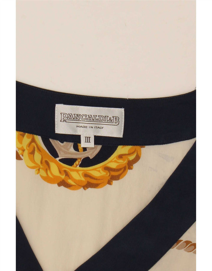Женская блузка с рисунком Pancaldi & B Top UK 12 Medium Off White