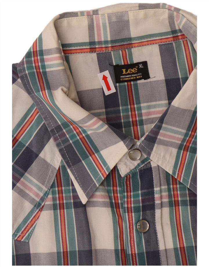 LEE Mens Short Sleeve Shirt XL Multicoloured Check Cotton