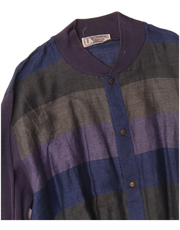 Мужская куртка-бомбер Umberto Vallati UK 38, средняя разноцветная полоска