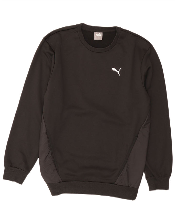 Мужской свитшот Puma, маленький черный хлопковый джемпер с цветными блоками
