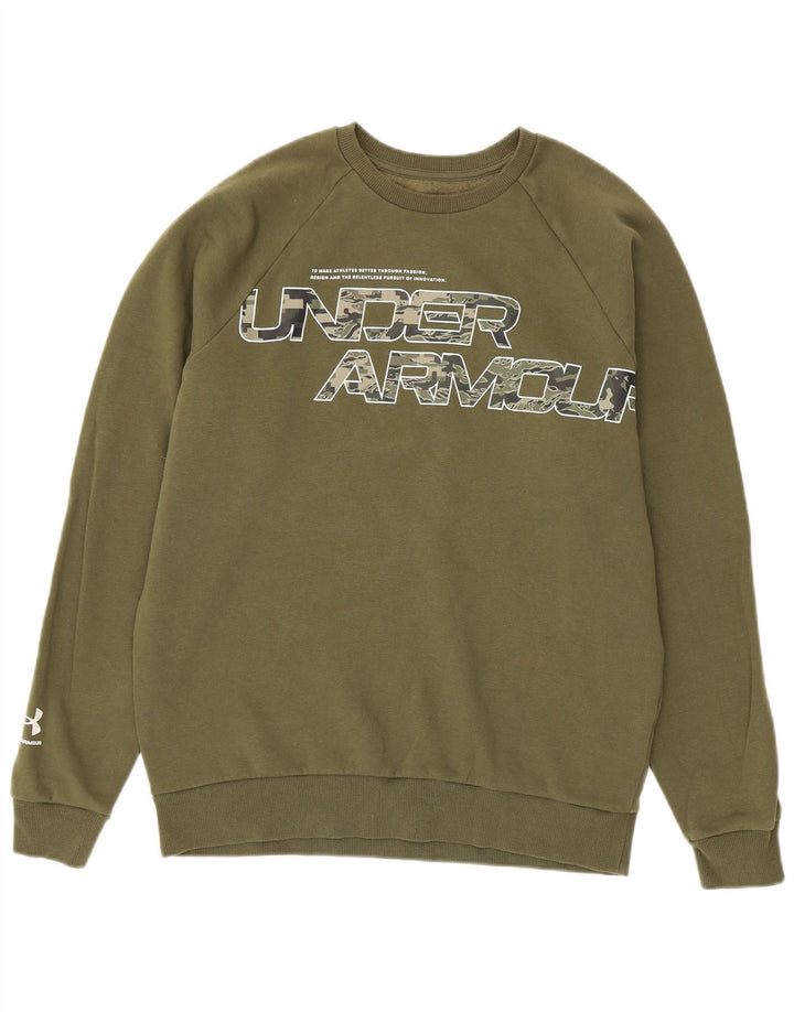 Мужской свитшот с рисунком Under Armour, джемпер, средний цвет, хаки, хлопок