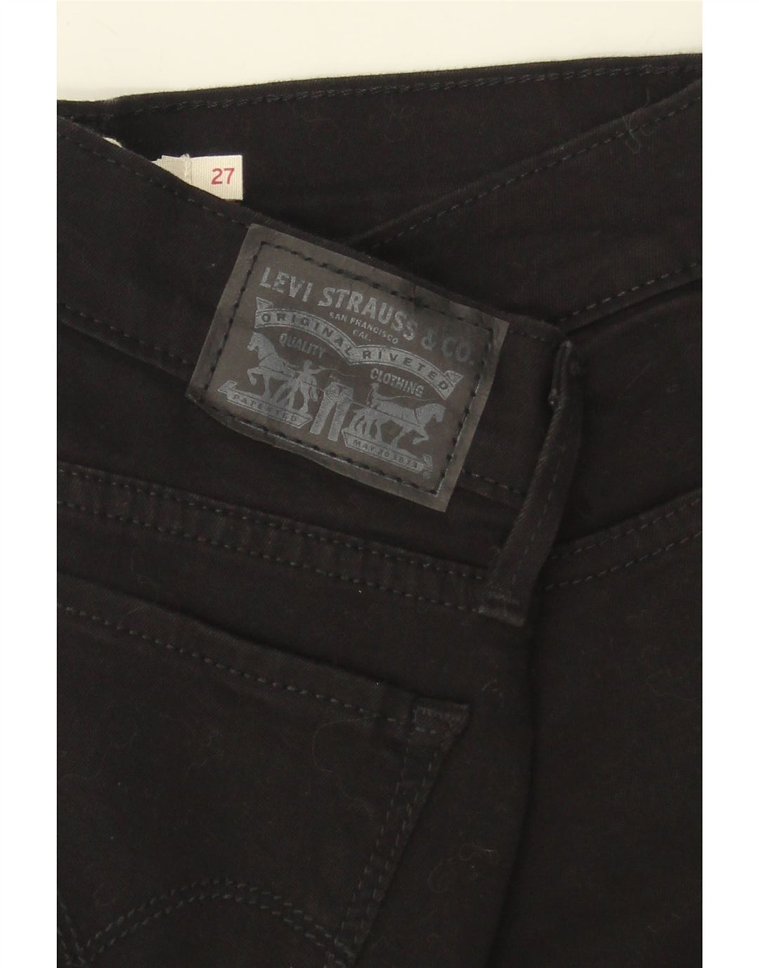 LEVI'S Womens Skinny Jeans W27 L30 Black Cotton Vintage Levi's and Second-Hand Levi's from Messina Hembry 