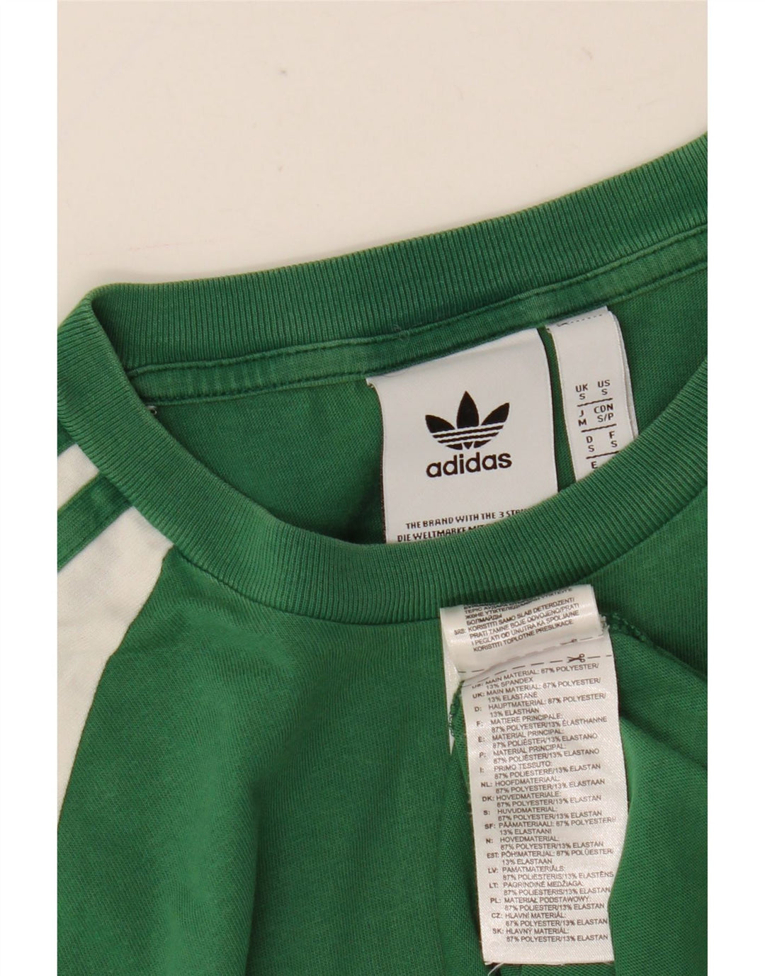 Мужская футболка Adidas Top Small Green из полиэстера с цветными блоками