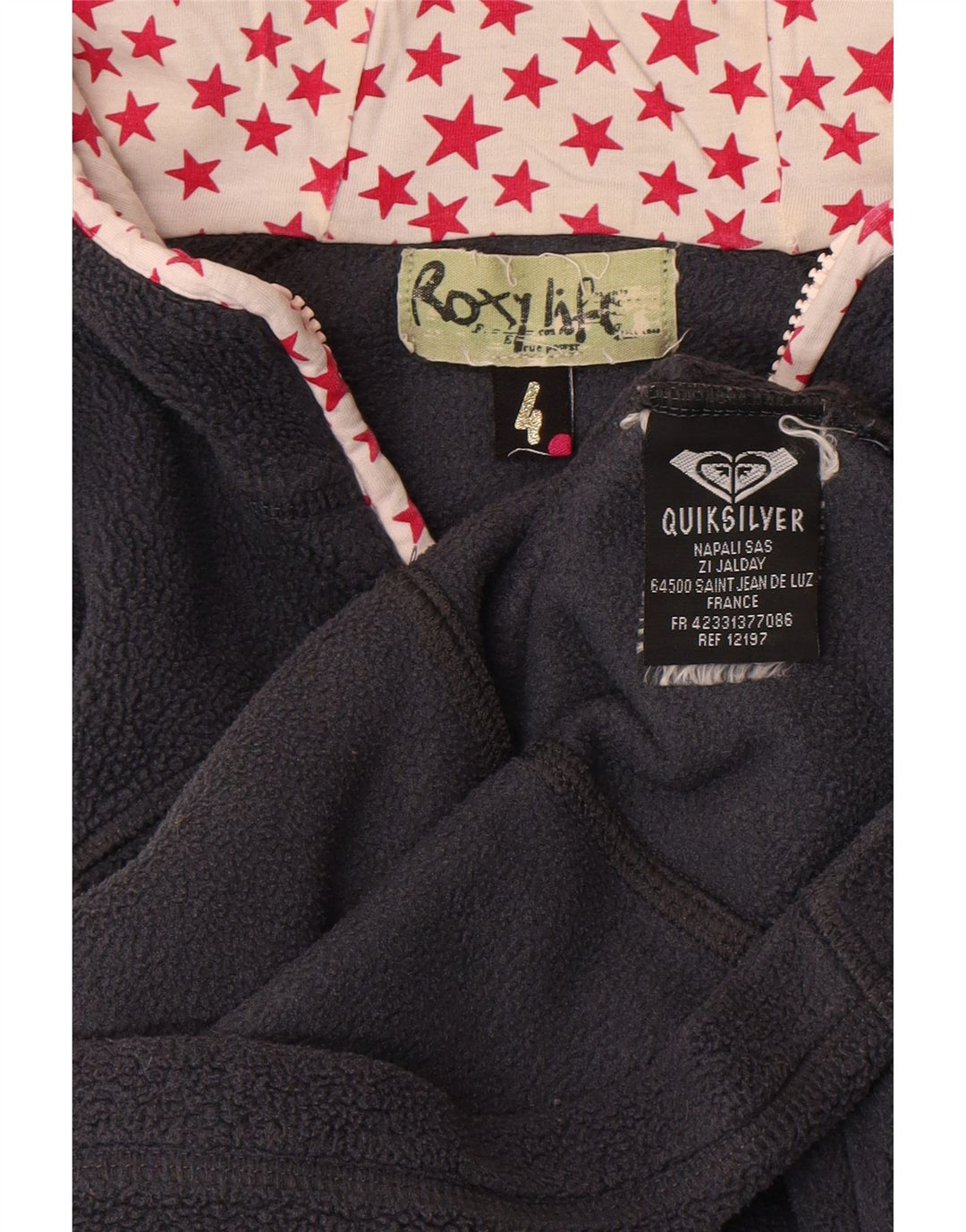Женская флисовая куртка с капюшоном Quiksilver Roxy, размер США 4, маленький размер, темно-синий, полиэстер