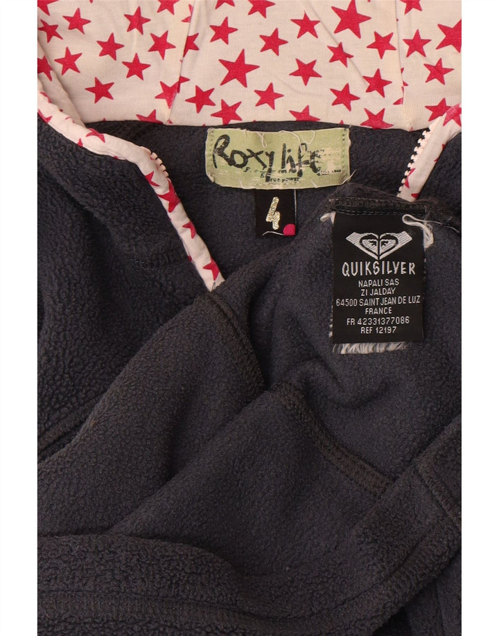 Женская флисовая куртка с капюшоном Quiksilver Roxy, размер США 4, маленький размер, темно-синий, полиэстер