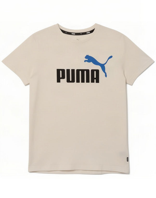 Футболка с рисунком Puma для мальчиков, топ 11-12 лет, белая