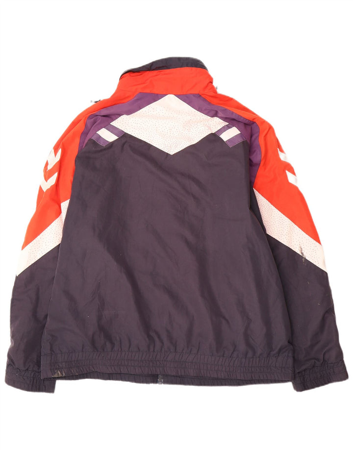 Hummel Мужской спортивный костюм свободного покроя, верхняя куртка, маленький темно-синий, цветной блок