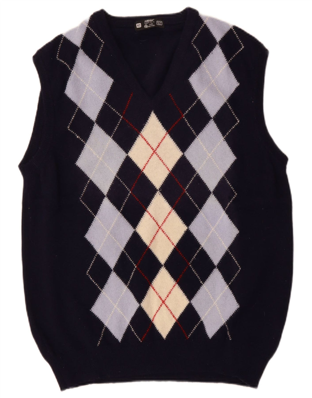 Мужская майка ST MICHAEL Vest IT 52/54 Большой Темно-Синий Argyle/Diamond