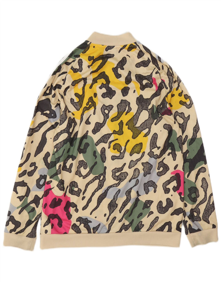 Спортивный костюм ADIDAS для девочек, верхняя куртка, 15–16 лет, бежевый, полиэстер с животным принтом